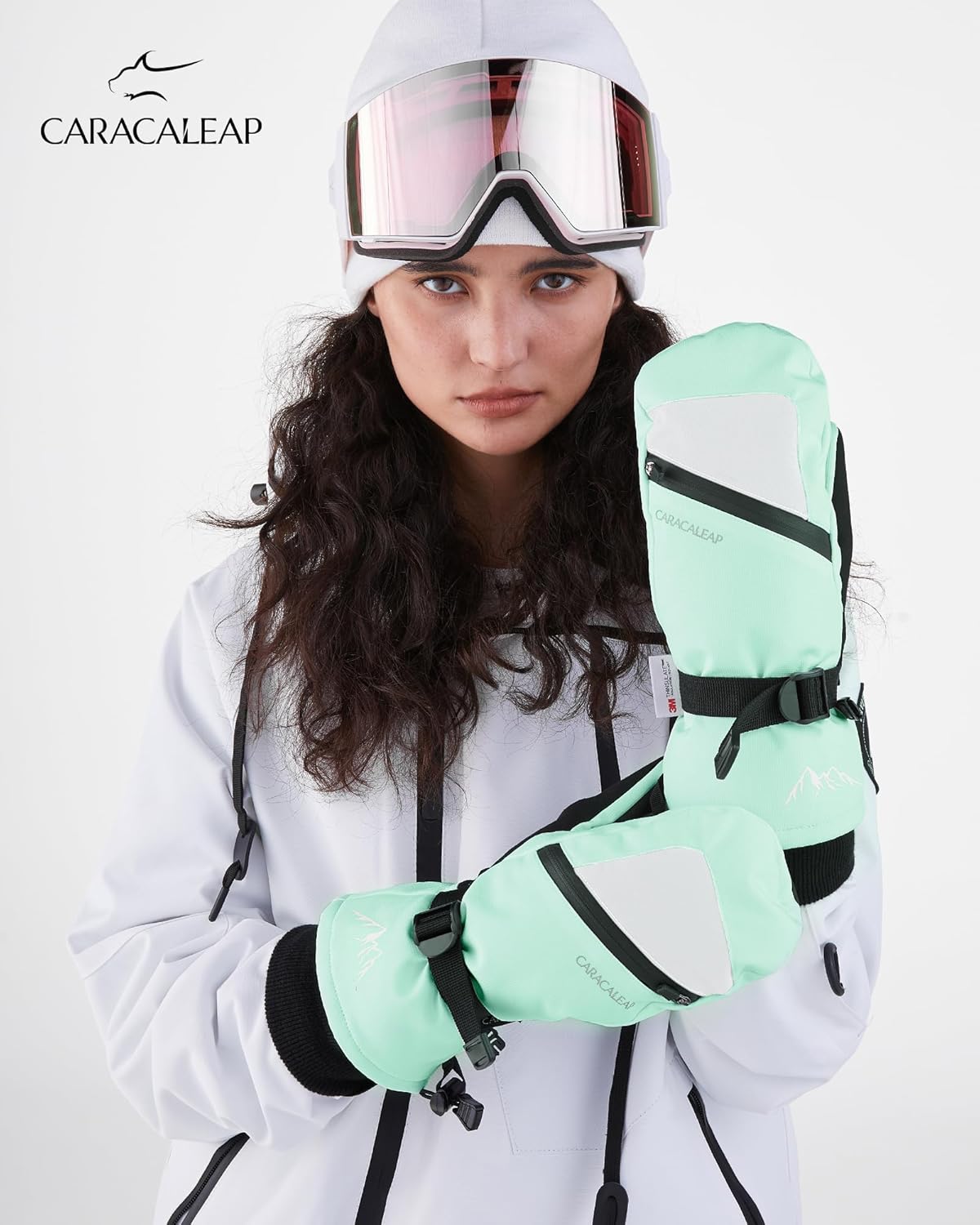 Caracaleap Warm Winter Ski Gloves for Men and Women - Waterproof and Durable