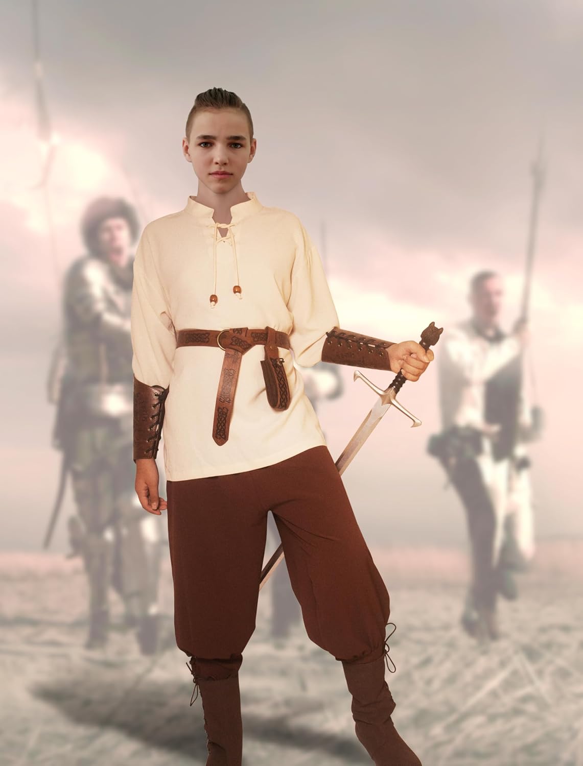Feliardin Kids Medieval Costume Set for Boys 4-12Y