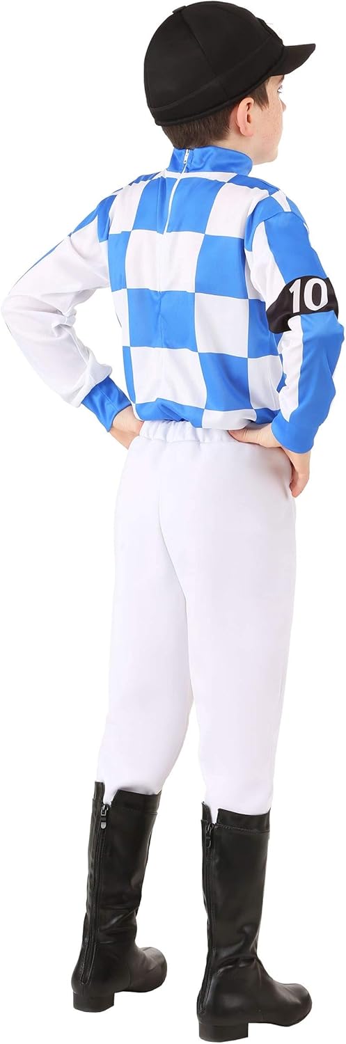 boys horse racer costumes for kids blue jockey attire