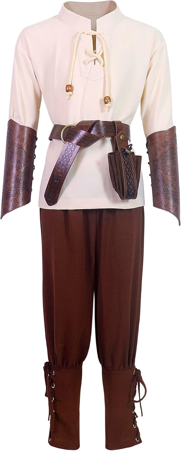 Feliardin Kids Medieval Costume Set for Boys 4-12Y