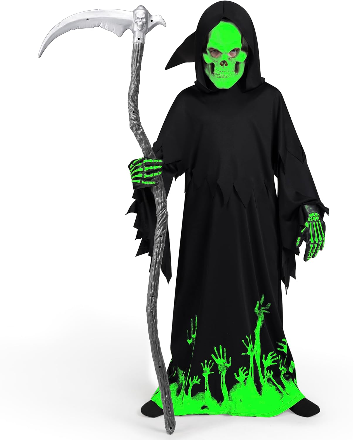 Glow-in-the-Dark Grim Reaper Costume for Boys