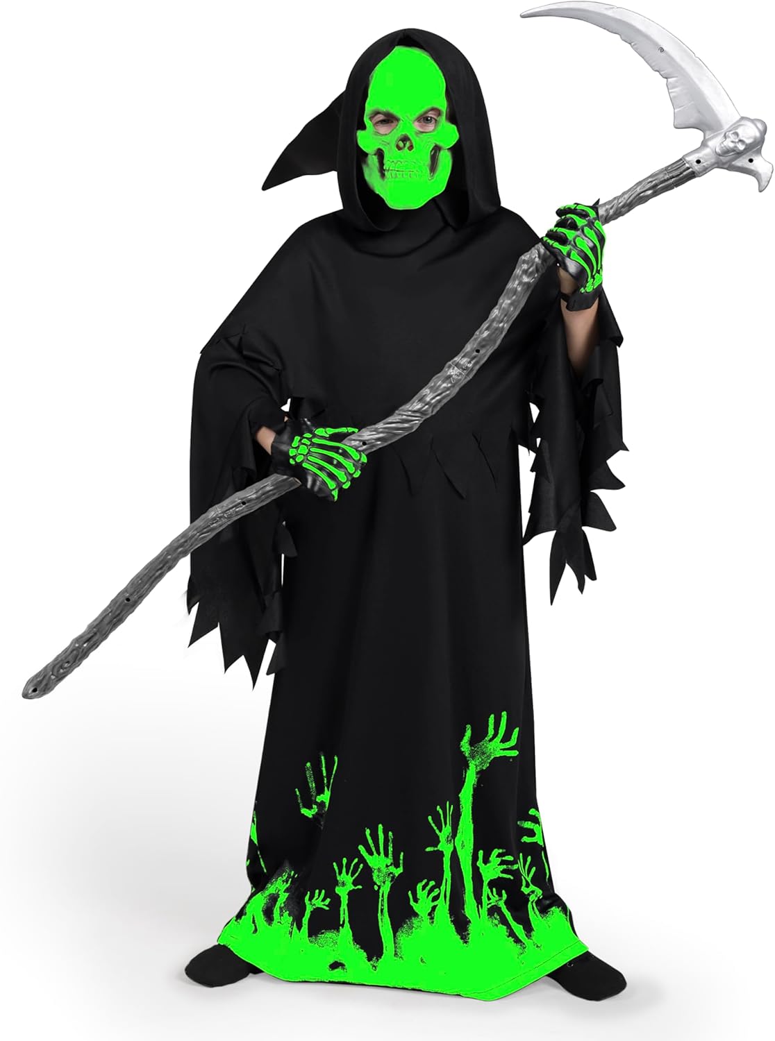 Glow-in-the-Dark Grim Reaper Costume for Boys