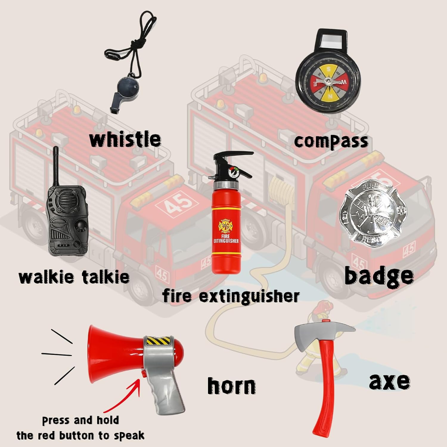 Fire Hero Kids Costume Toy Set for Halloween and Year-Round Play