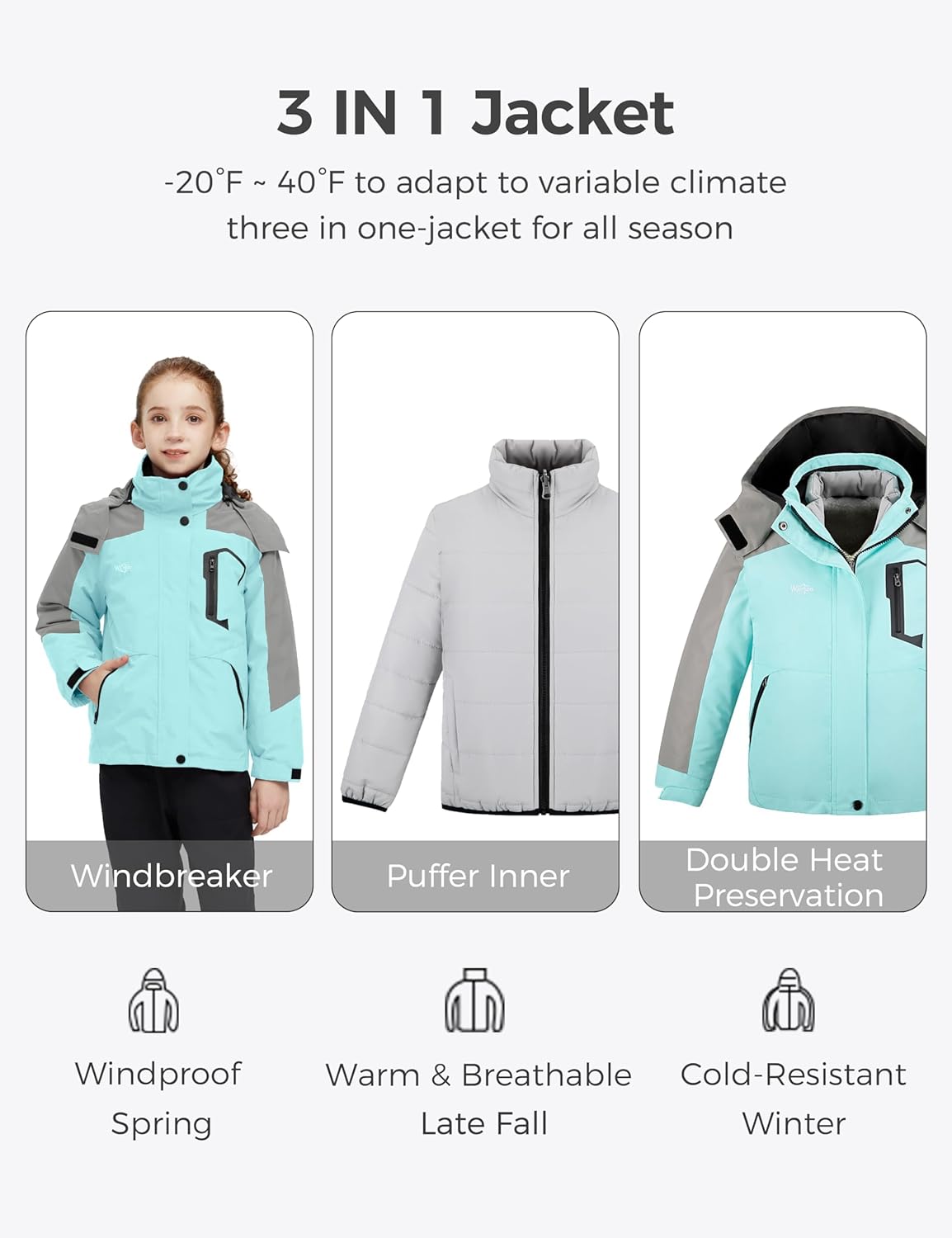 Wantdo Girls Ski Jacket