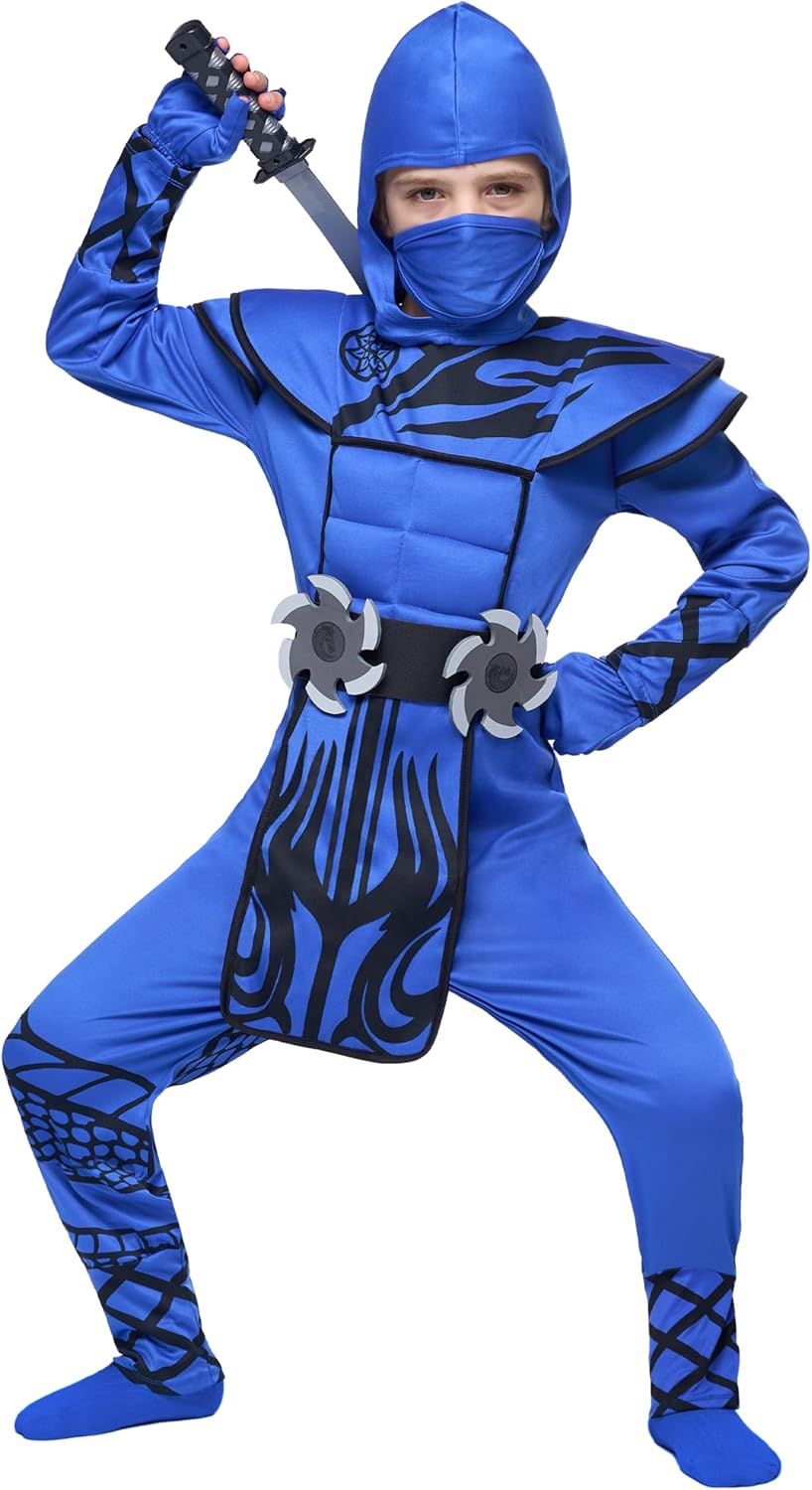 Dragon Scales Ninja Costume for Boys Toddler Halloween Party Primitive Accessories