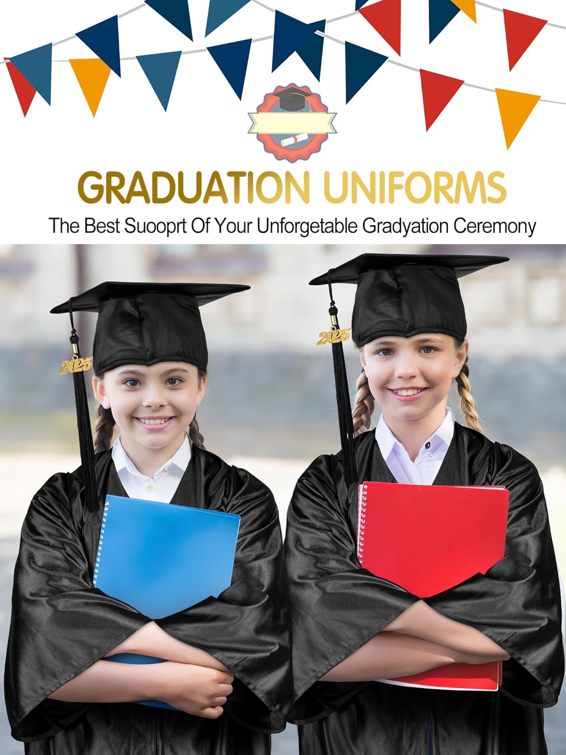 Geyoga Preschool Graduation Gown and Cap Set