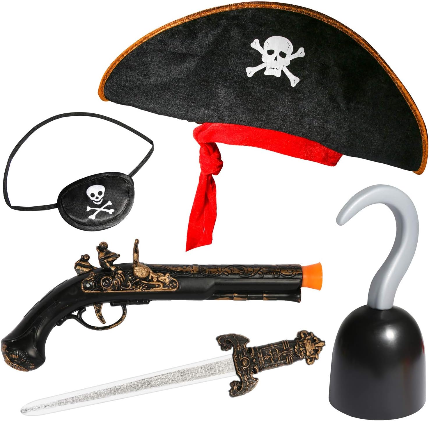 PROLOSO Pirate Costume Accessory for Kids Halloween