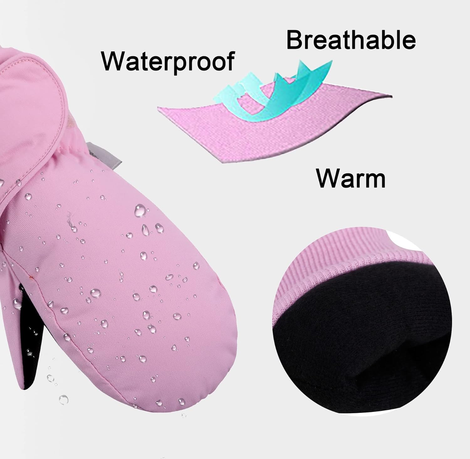 SimpliKids Girls Childproof Snow Gloves