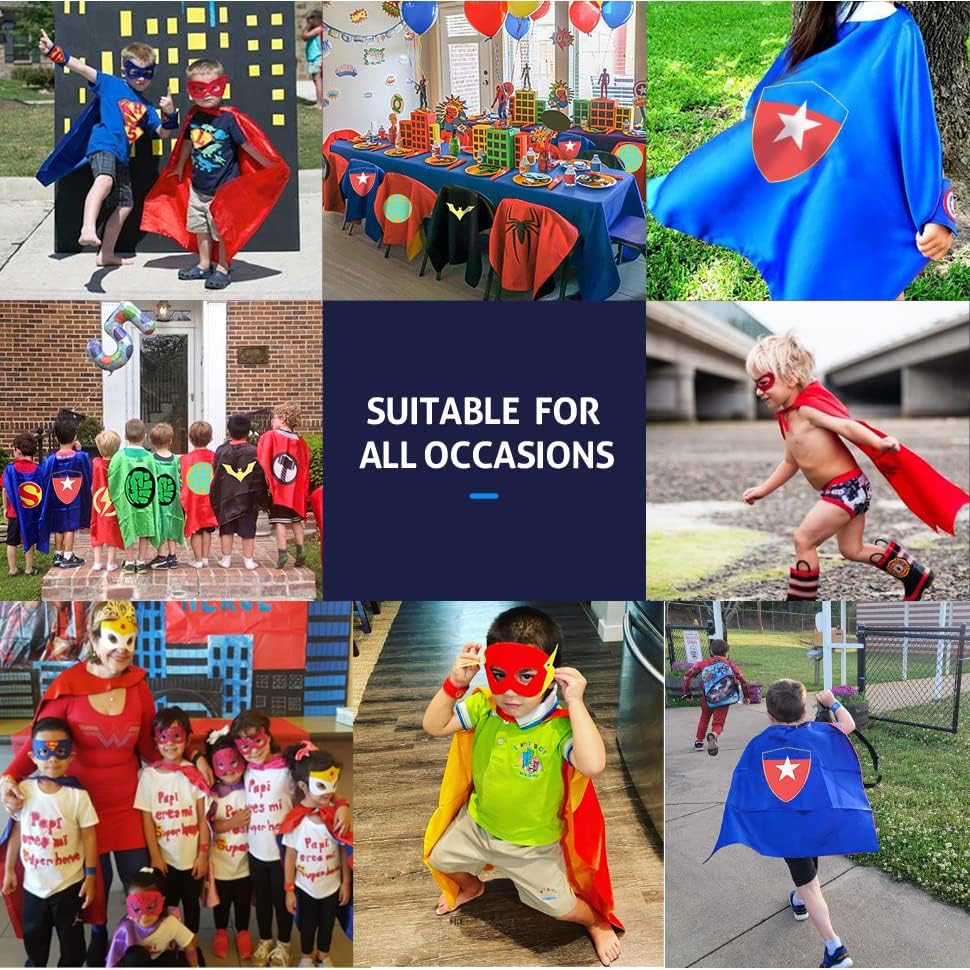 Superhero Capes Set and Wristbands for Kids