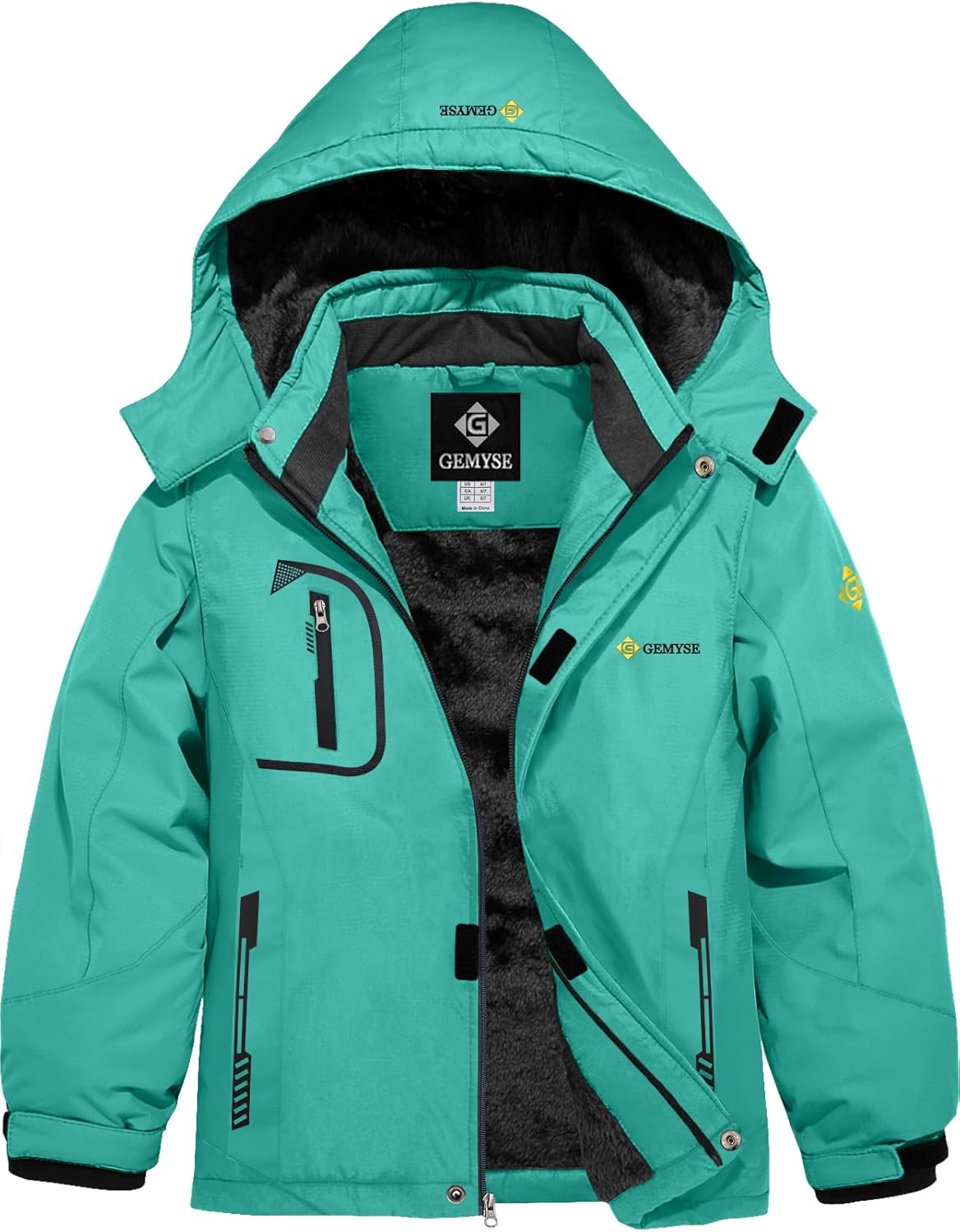 boys waterproof ski jacket with fleece lining