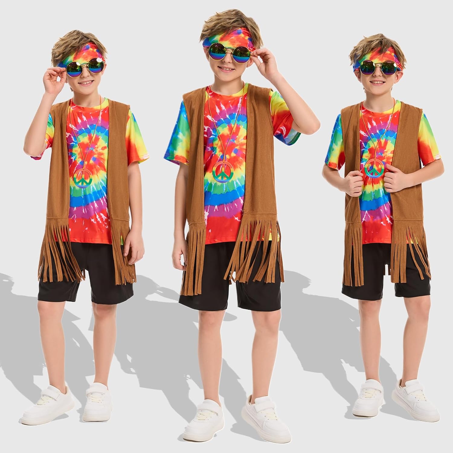 70s Boys Hippie Party Costumes Set