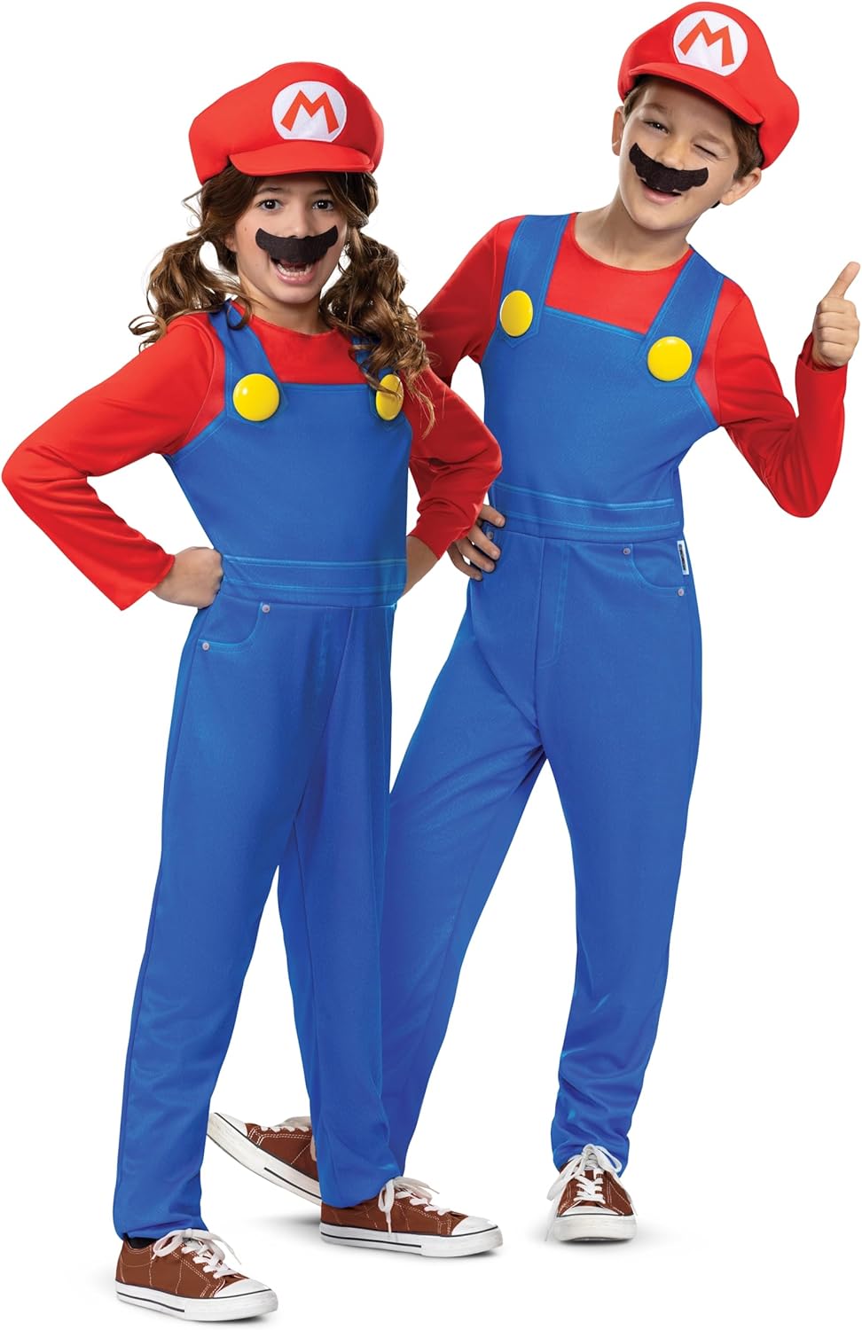 official Super Mario costume for boys with hat and mustache
