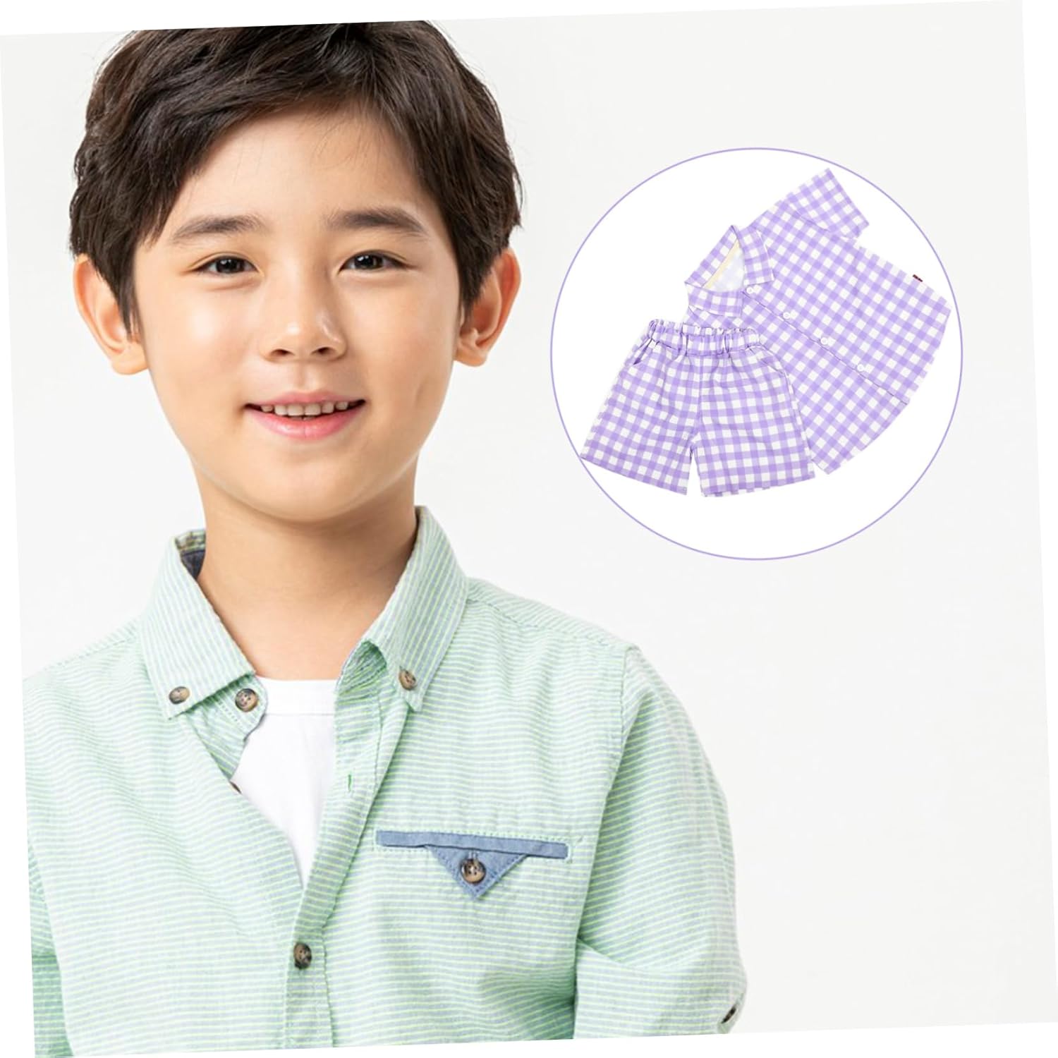 Festive and Trendy Plaid Summer Costume Set for Boys