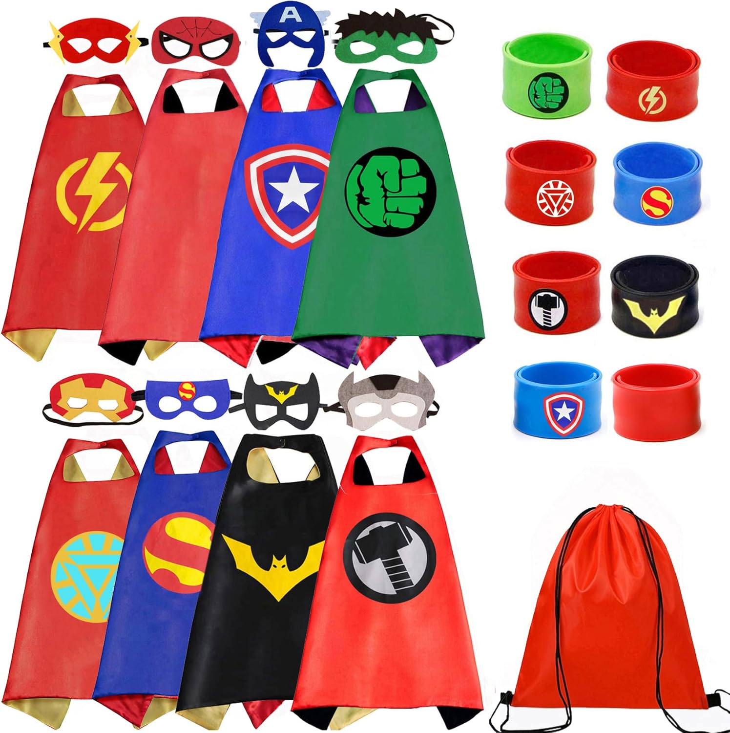 Superhero Capes Set and Wristbands for Kids