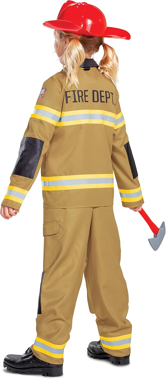 Disguise Boys Firefighter Costume With Helmet and Accessories Child Size