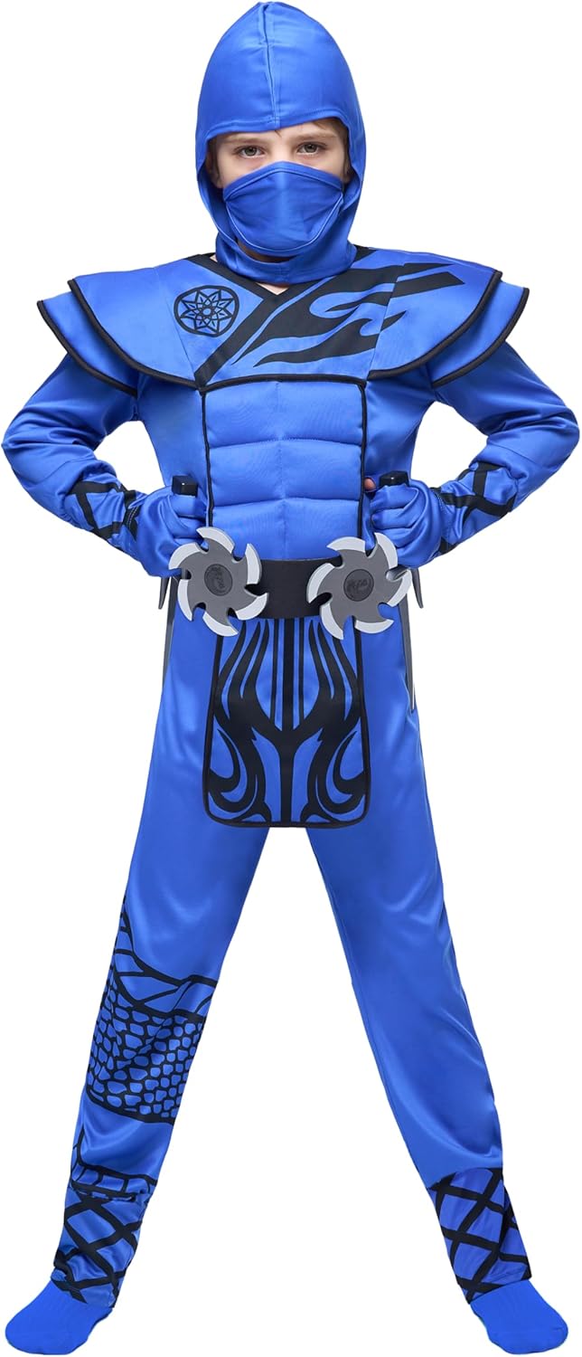 Dragon Scales Ninja Costume for Boys Toddler Halloween Party Primitive Accessories