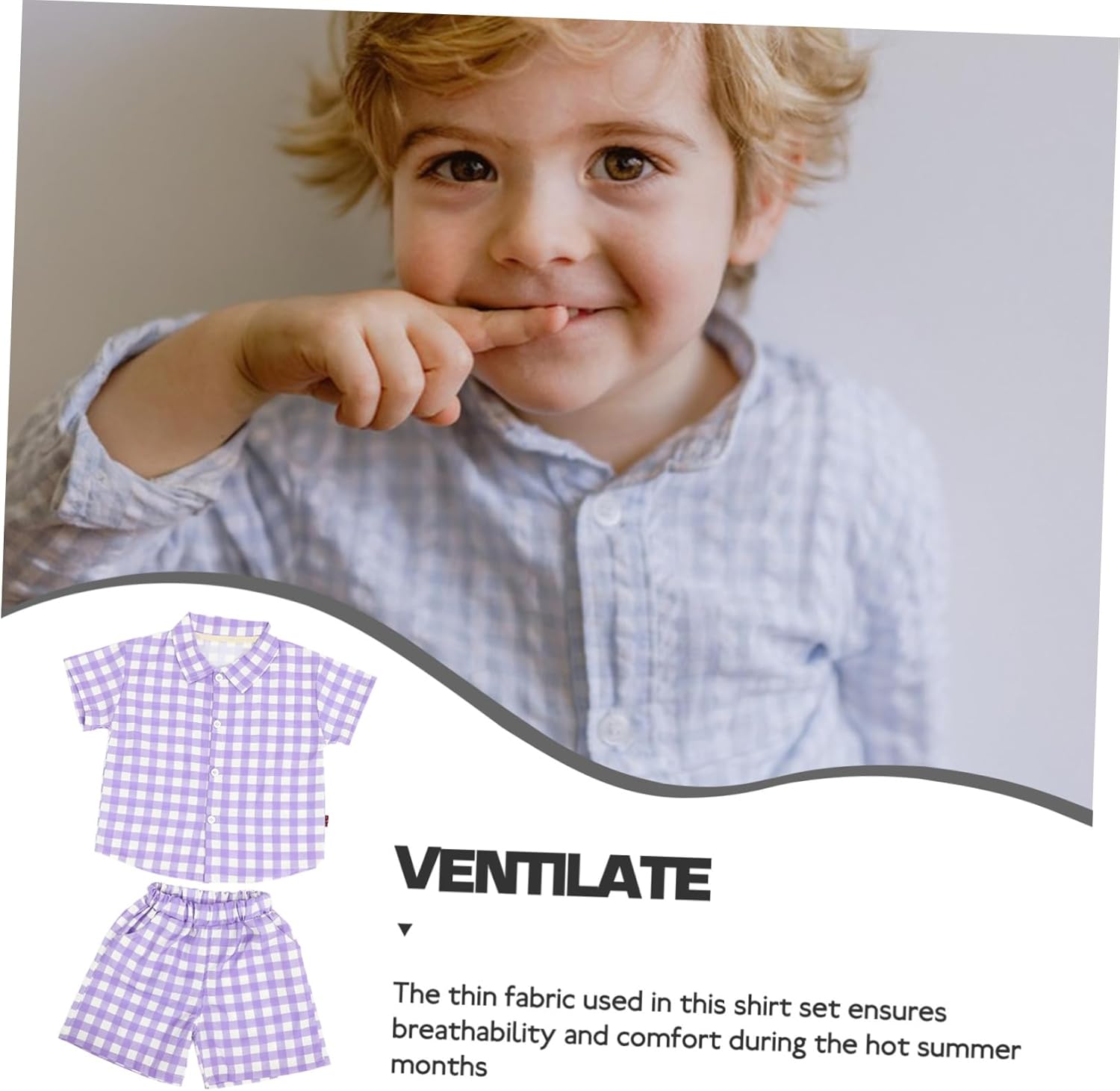 Festive and Trendy Plaid Summer Costume Set for Boys