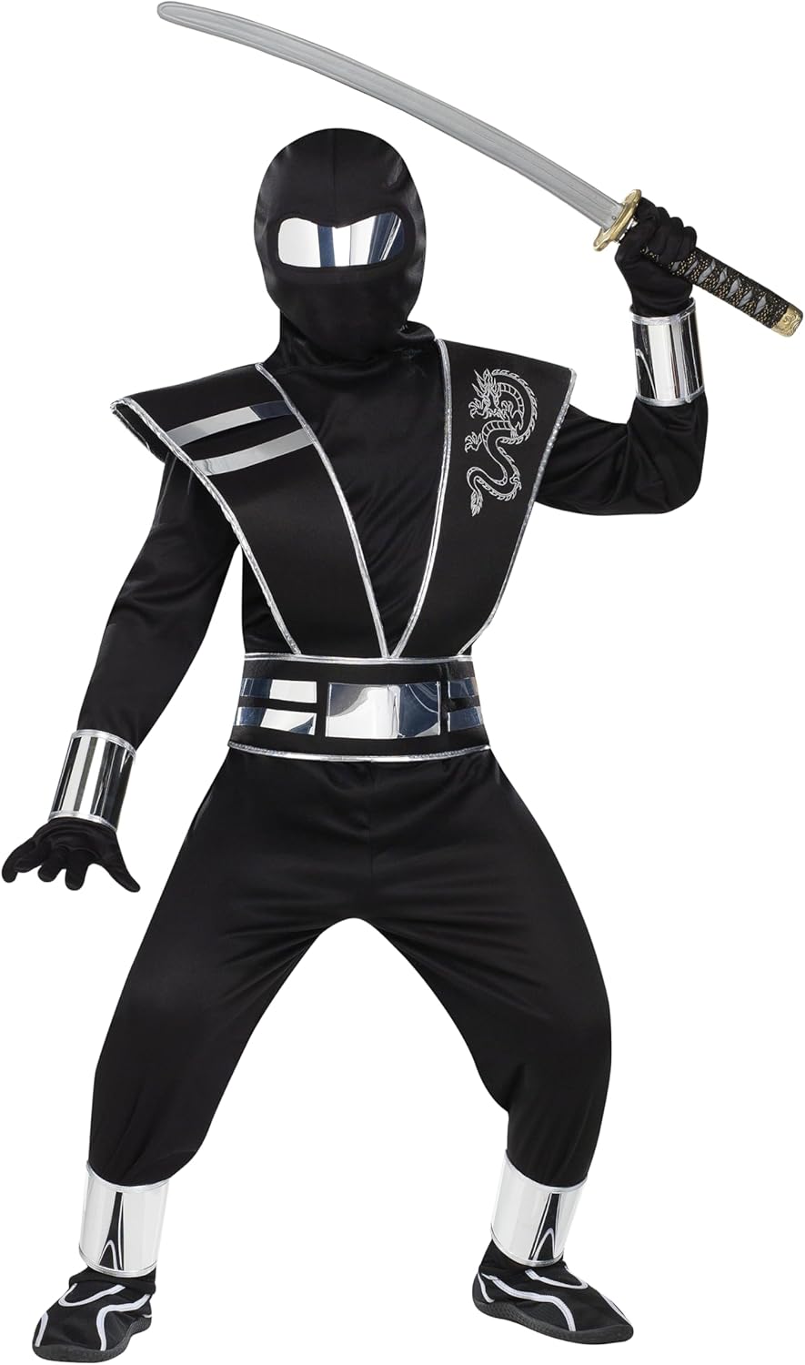 Fun World Boys Mirror Ninja Silver Costume