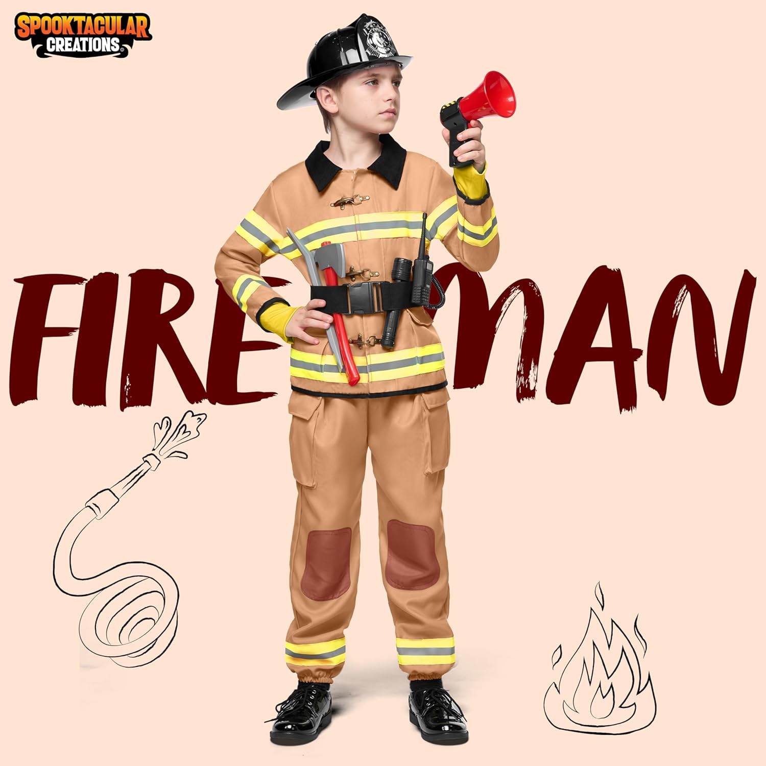 Spooktacular Creations Halloween Boys Fireman Costume Set