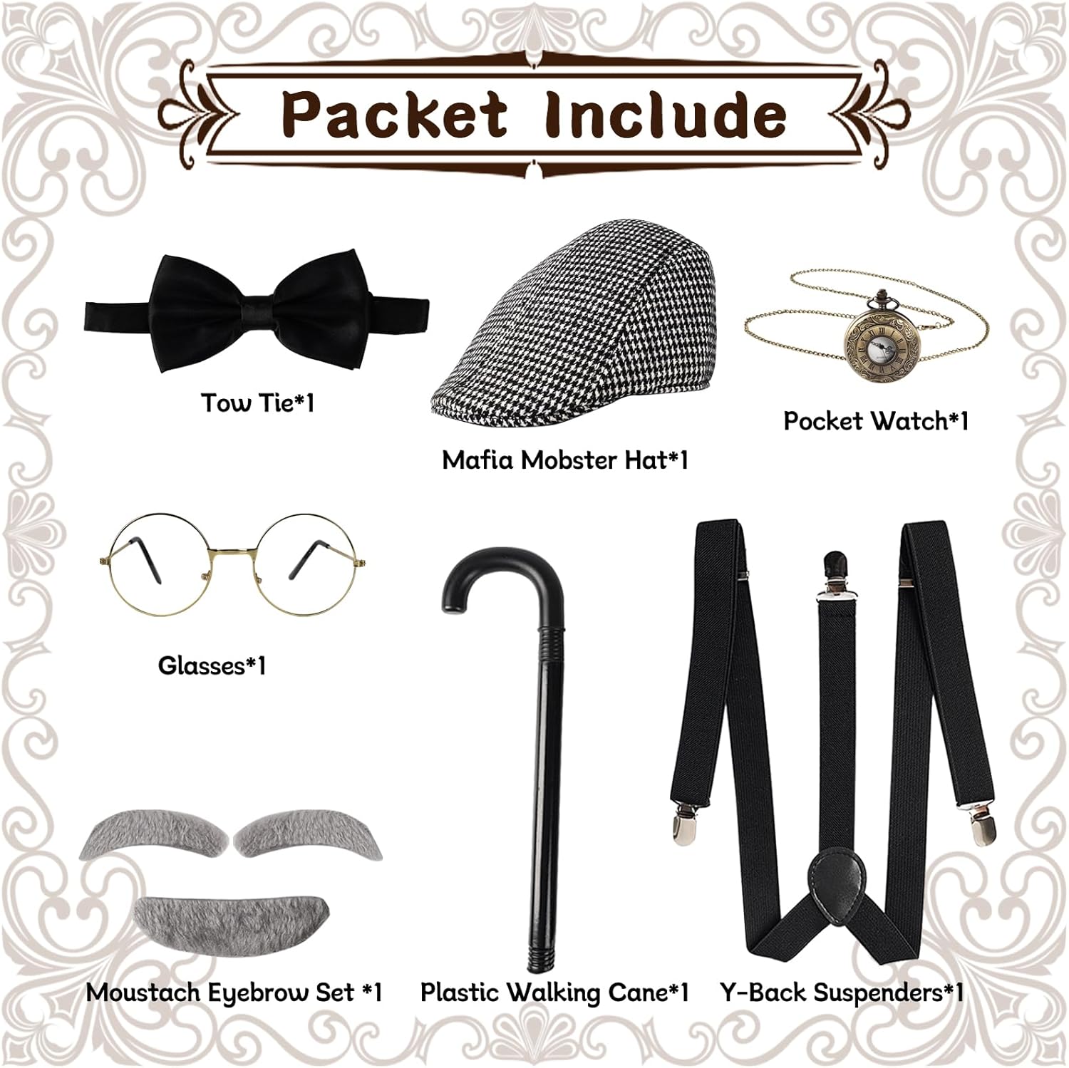Fraiieon 1920s Gentleman Costume Set