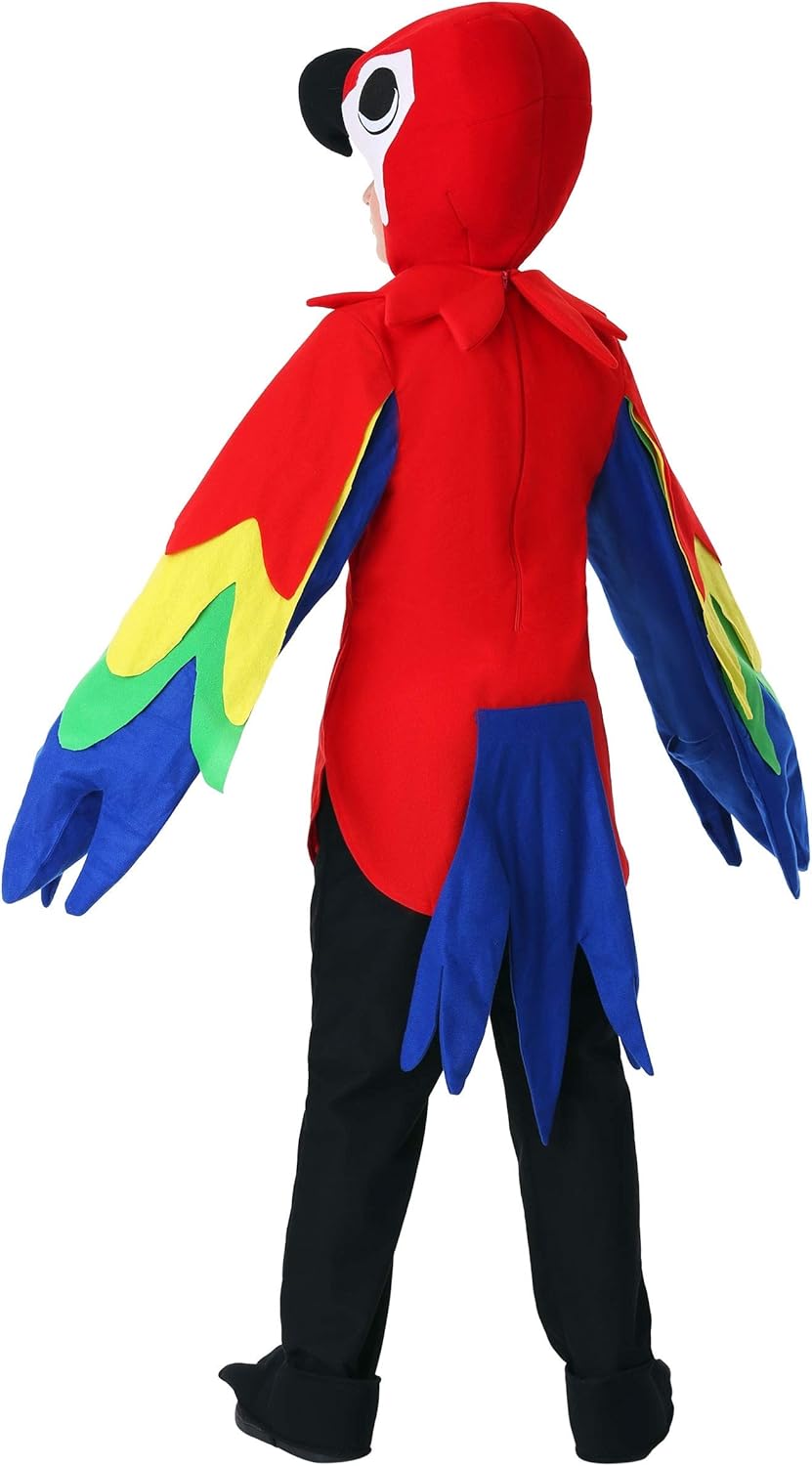 Parrot Costume for Kids - Tunic with Tail Headpiece and Foot Covers