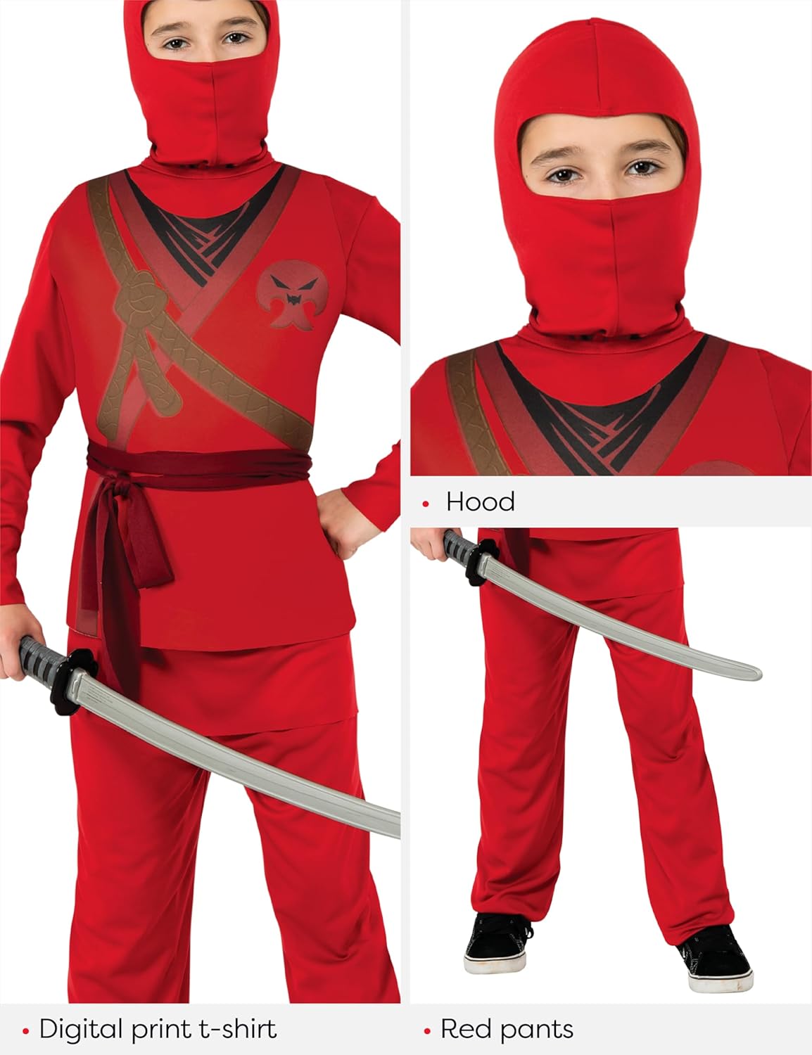 Rubies Ninja Costume for Boys Halloween Trick-or-Treat Party
