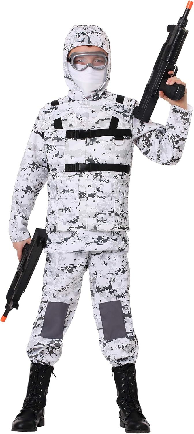 Kids Soldier Costume Real Feeling Camouflage