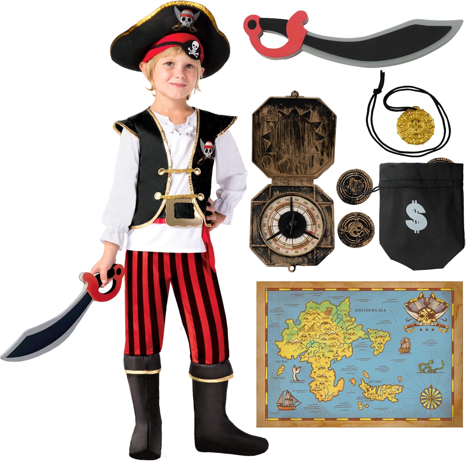 Spooktacular Pirate Costume Set for Boys Halloween