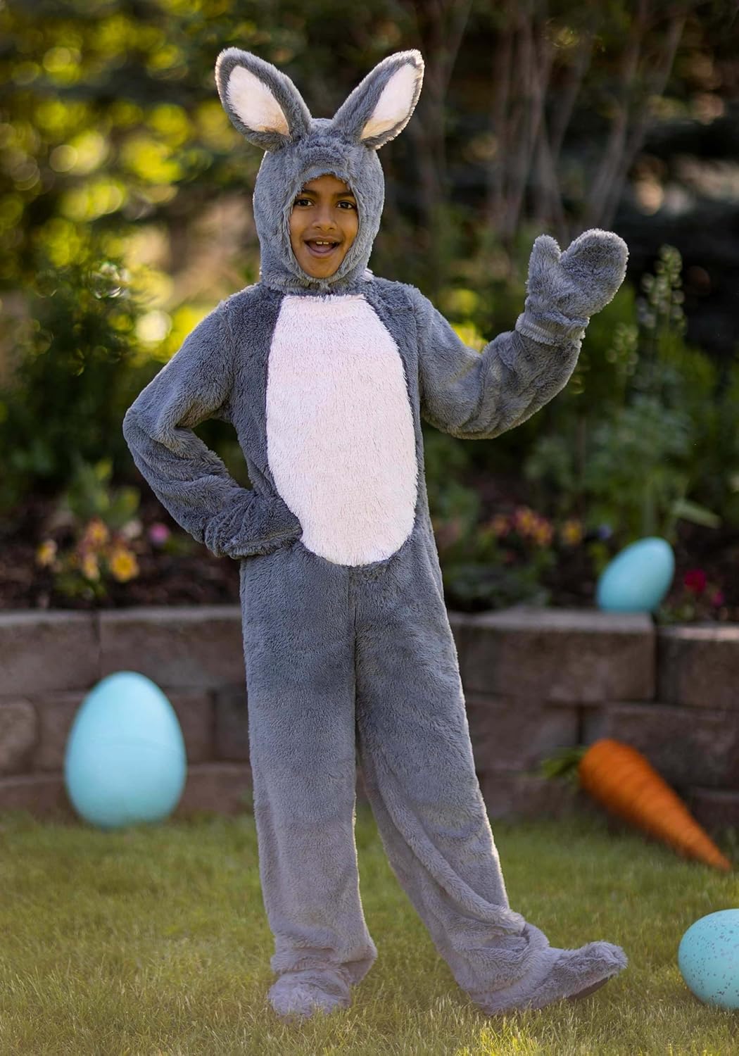 Grey Bunny Kids Costume for Ages 3-6