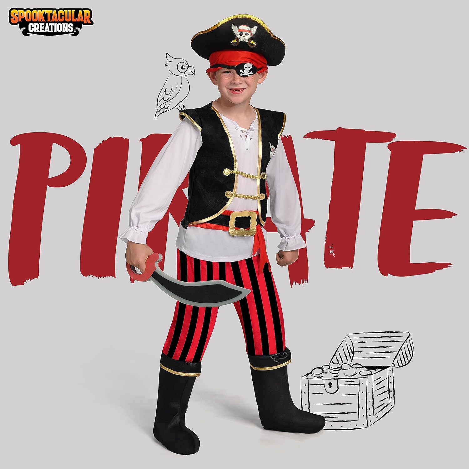 Spooktacular Pirate Costume Set for Boys Halloween