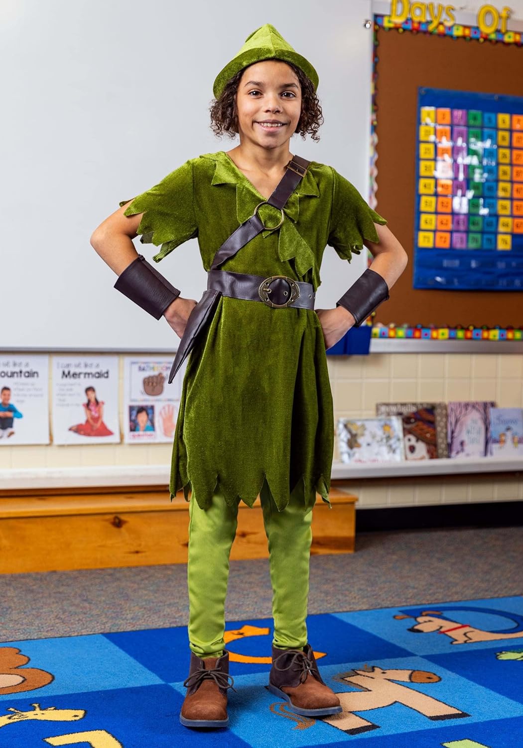 Joyful Peter Pan Adventure Boys Costume Set in 100 Polyester Velvet
