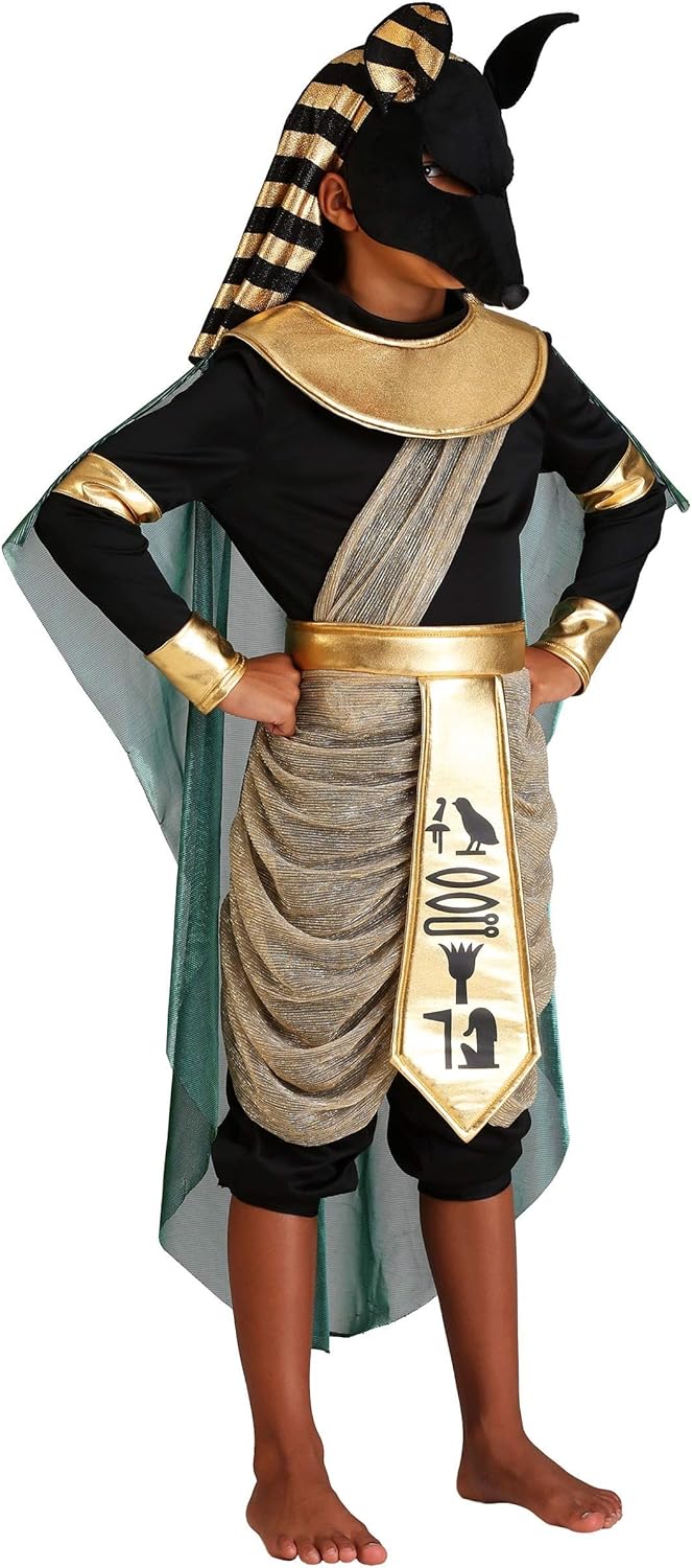 Boys Anubis Halloween Costume with Belt and Cape