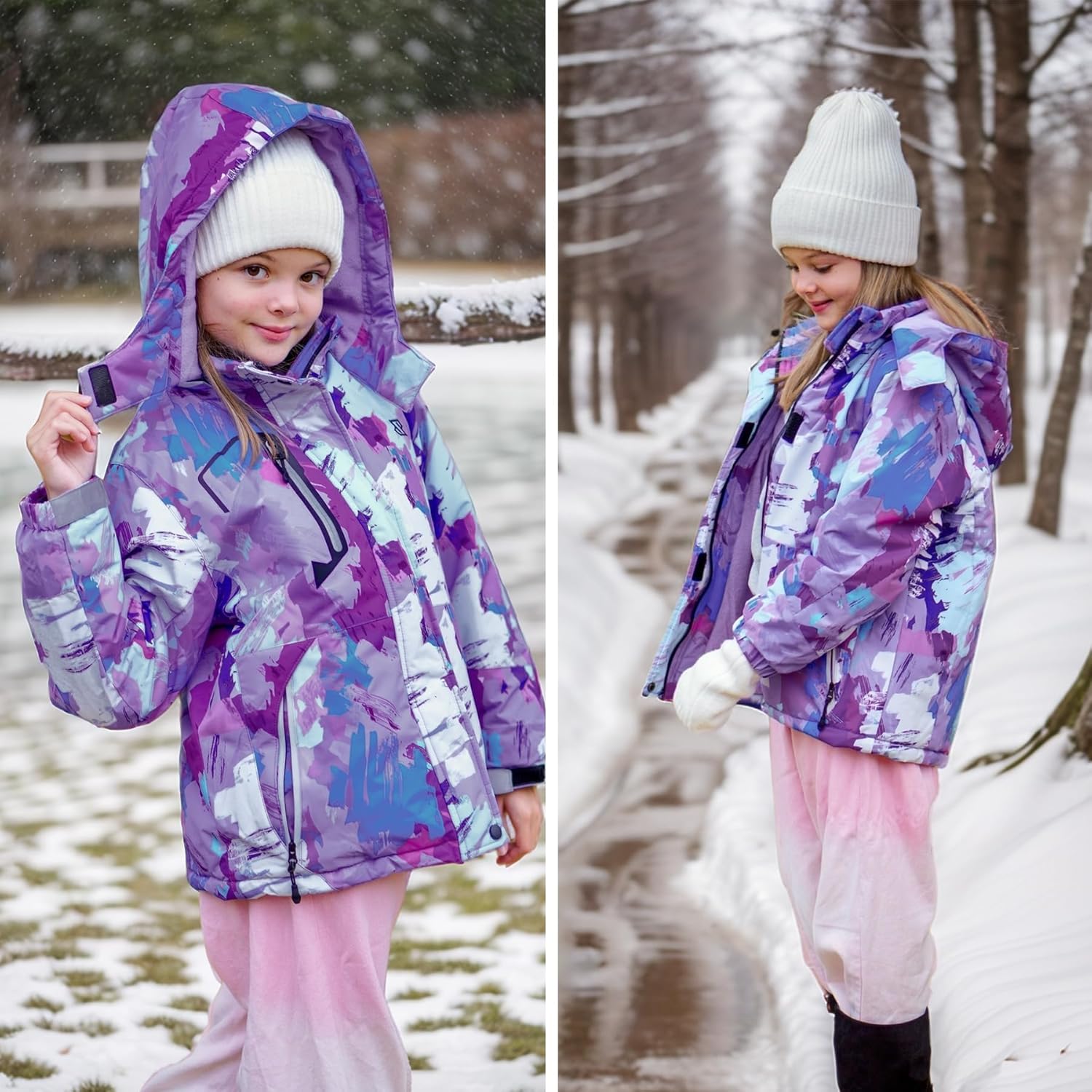Simplee Kids Gender-Appropriate waterproof ski snow jacket for girls