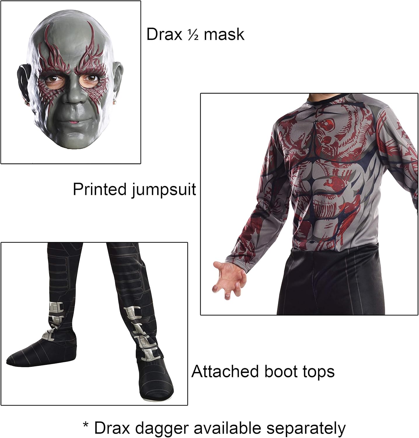 Rubies Marvel Avengers Endgame Drax Costume