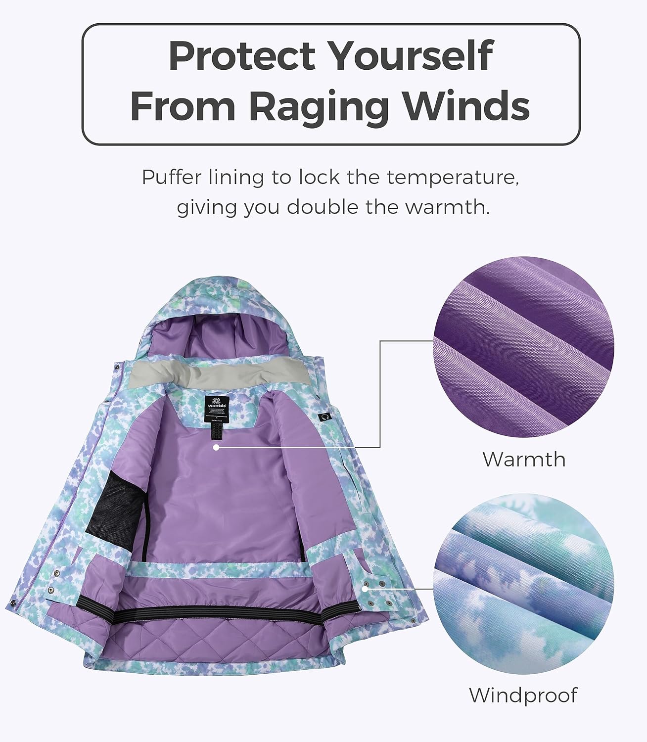 Wantdo Womens Waterproof Ski Jacket