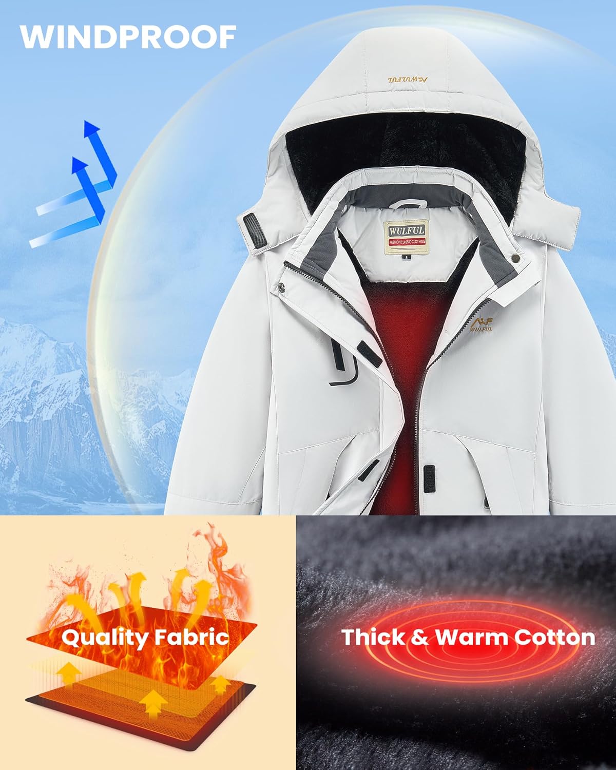 WULFUL Girls Winter Ski Jacket Durable and Waterproof for Skiing