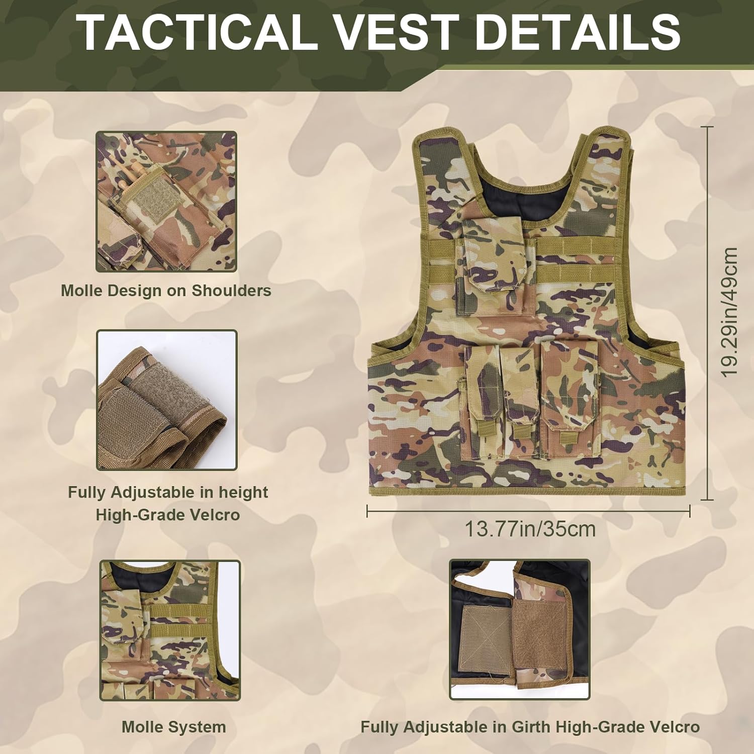 Army Costume Kids Tactical Camouflage