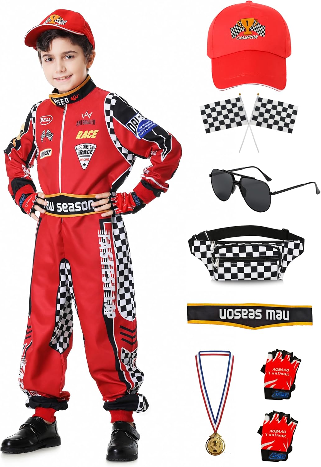 Cool Driver Racecar Costume Kids