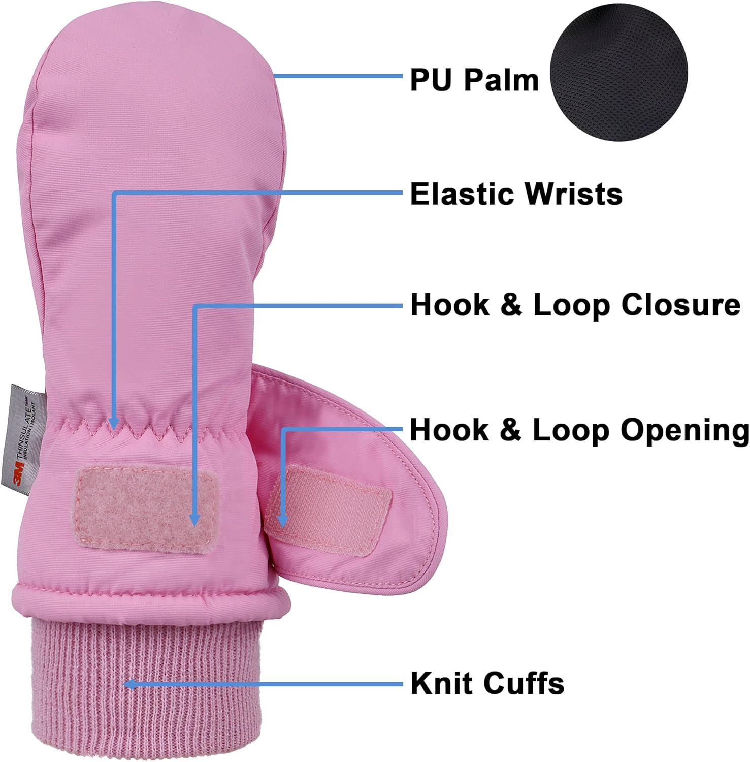 SimpliKids Girls Childproof Snow Gloves