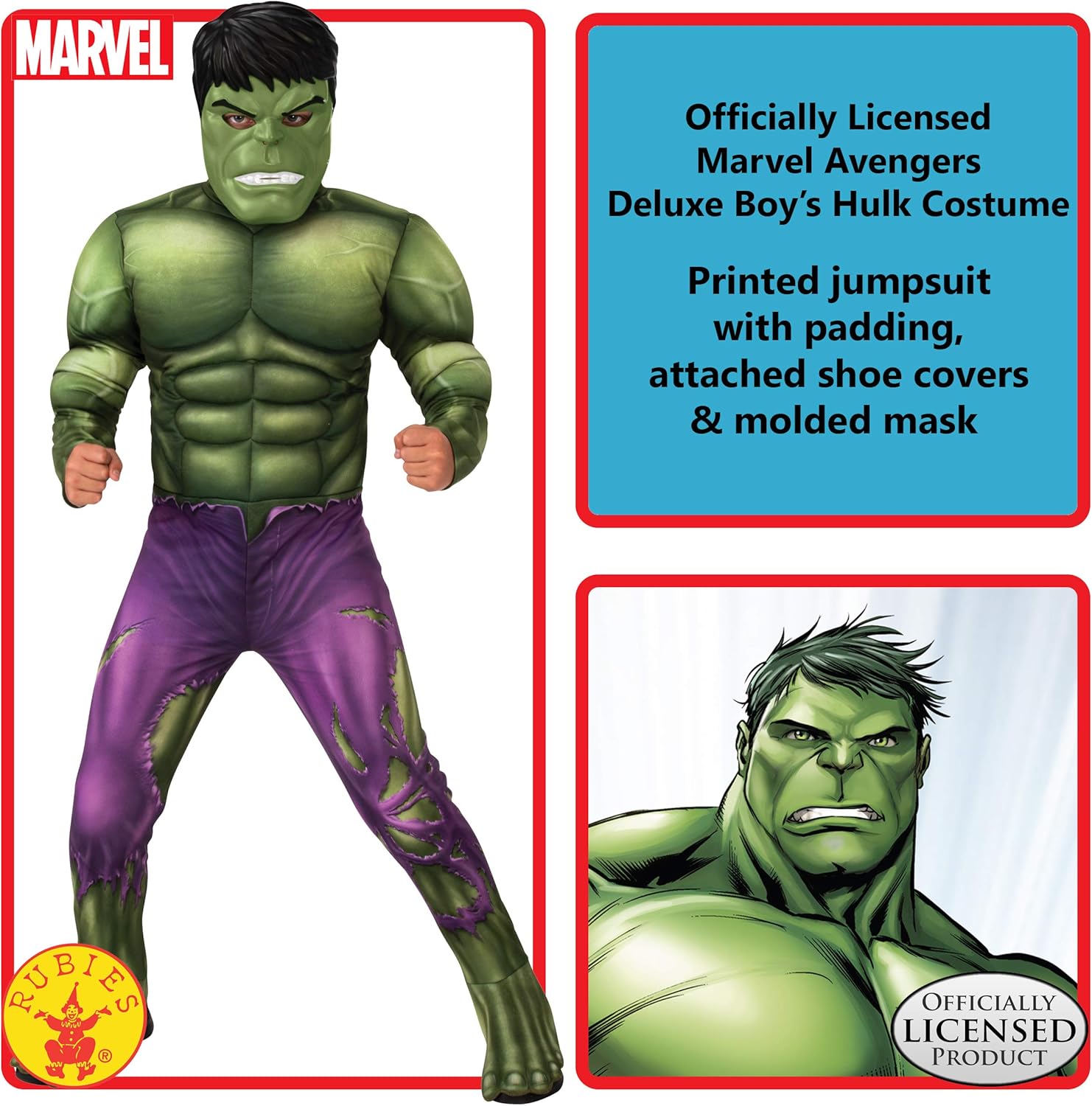 Rubies Marvel Avengers Deluxe Hulk Costume for Boys