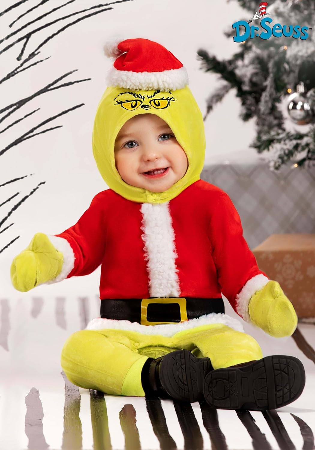 Dr Seuss Grinch Christmas Onesie for Babies Blue