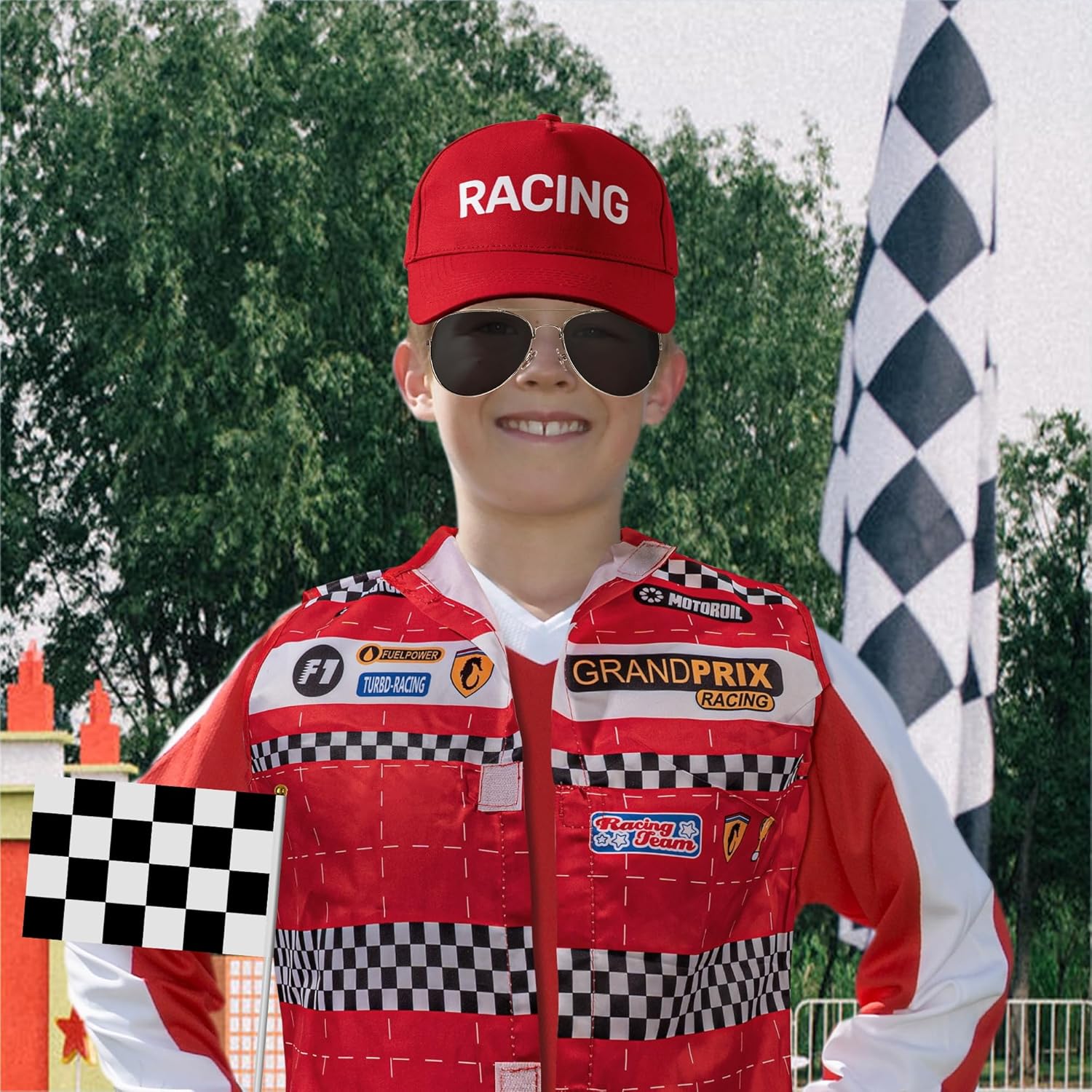 5Pcs Race Car Driver Costume Accessories Set for Kids