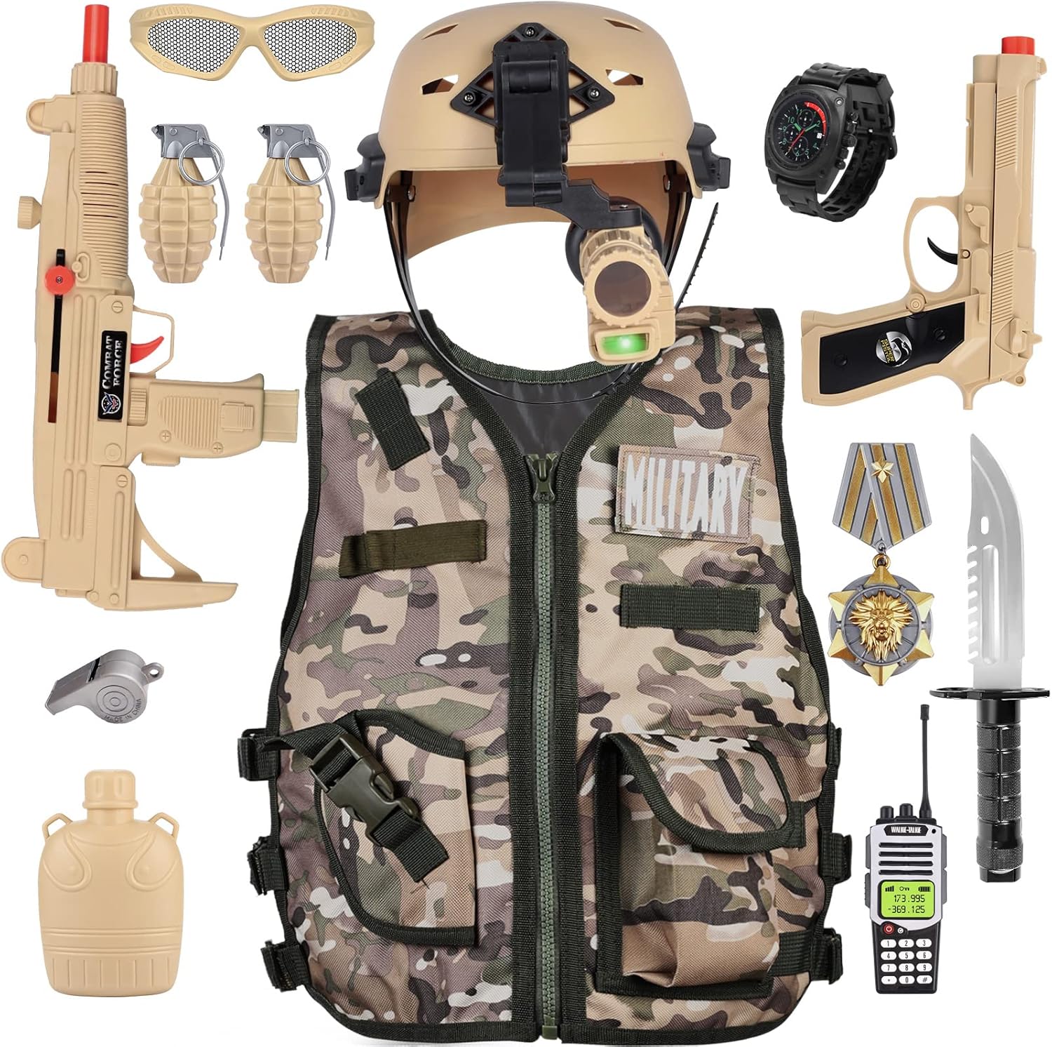 Tacoyar Kids Army costume with 3-8 years camouflage vest