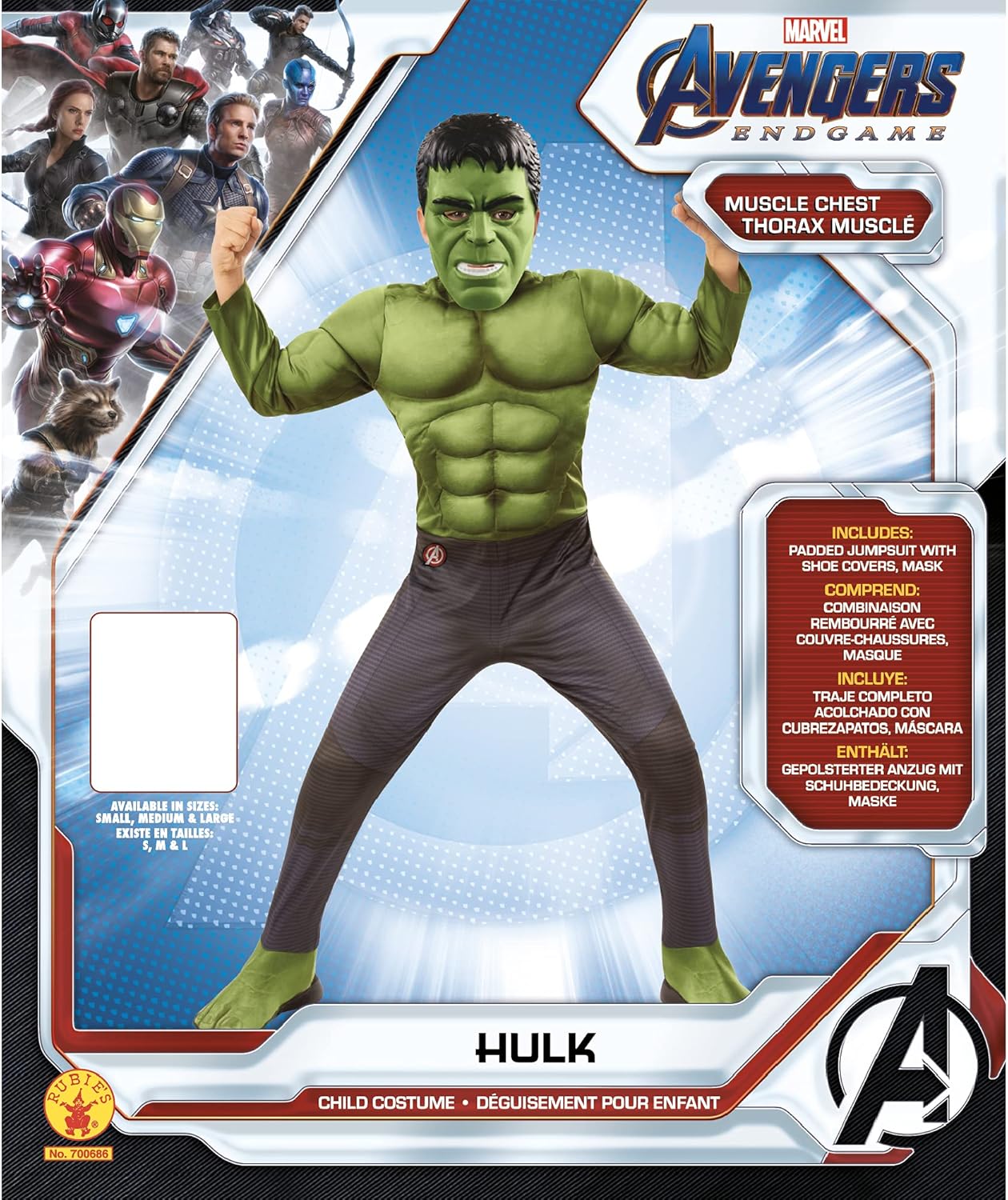 Rubies Costume Marvel Avengers Endgame Deluxe Hulk Costume and Mask for Kids