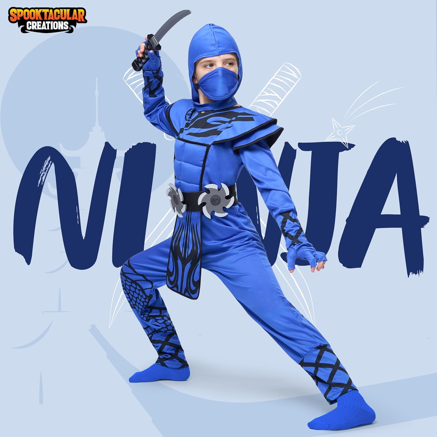 Dragon Scales Ninja Costume for Boys Toddler Halloween Party Primitive Accessories