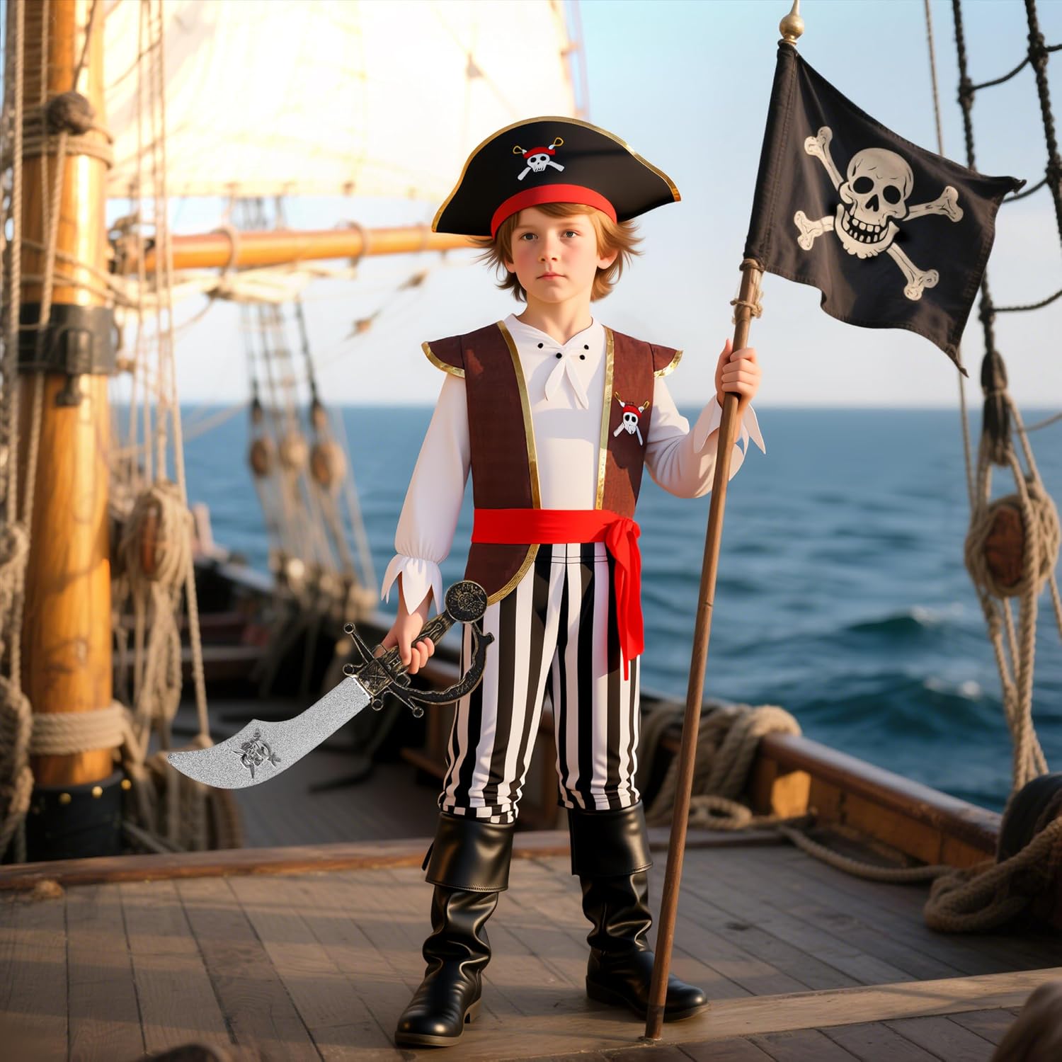 Boys Pirate Costume - Halloween Party Dress Up