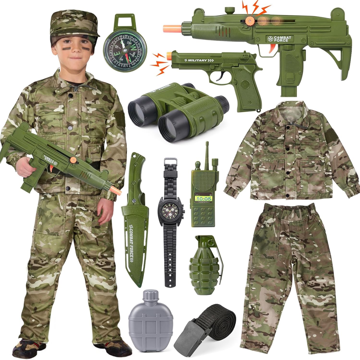 Tacobear Soldier Costume for Kids Ages 3-9