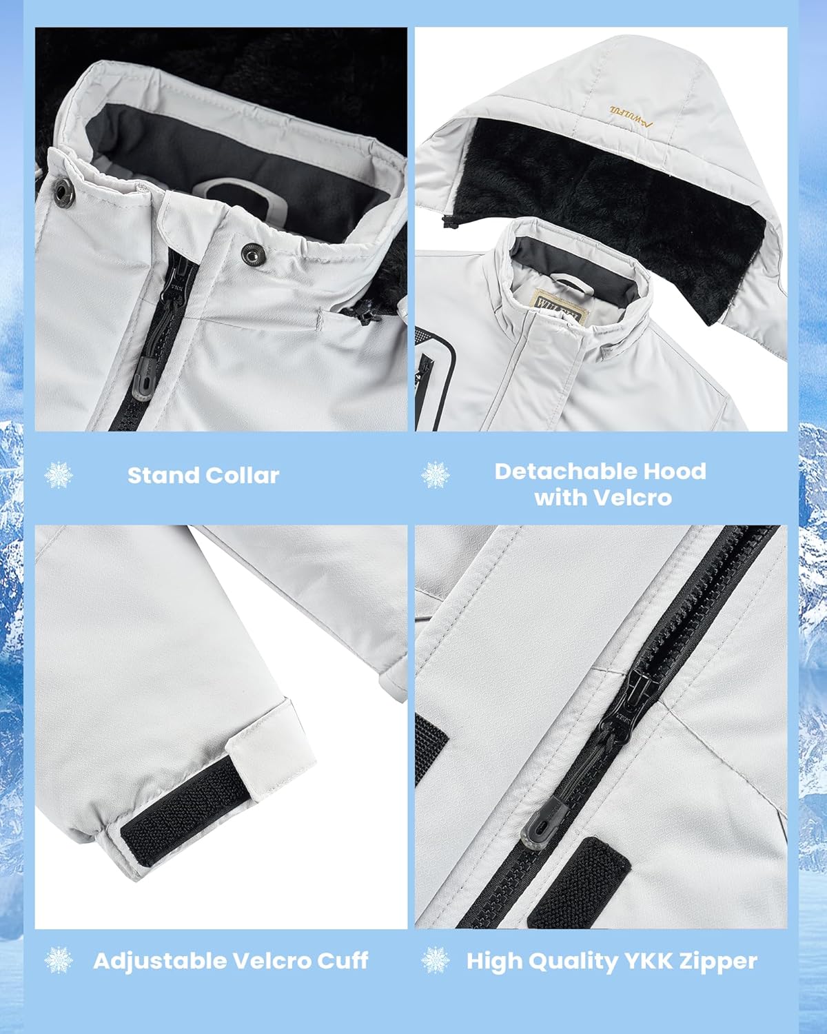 WULFUL Girls Winter Ski Jacket Durable and Waterproof for Skiing