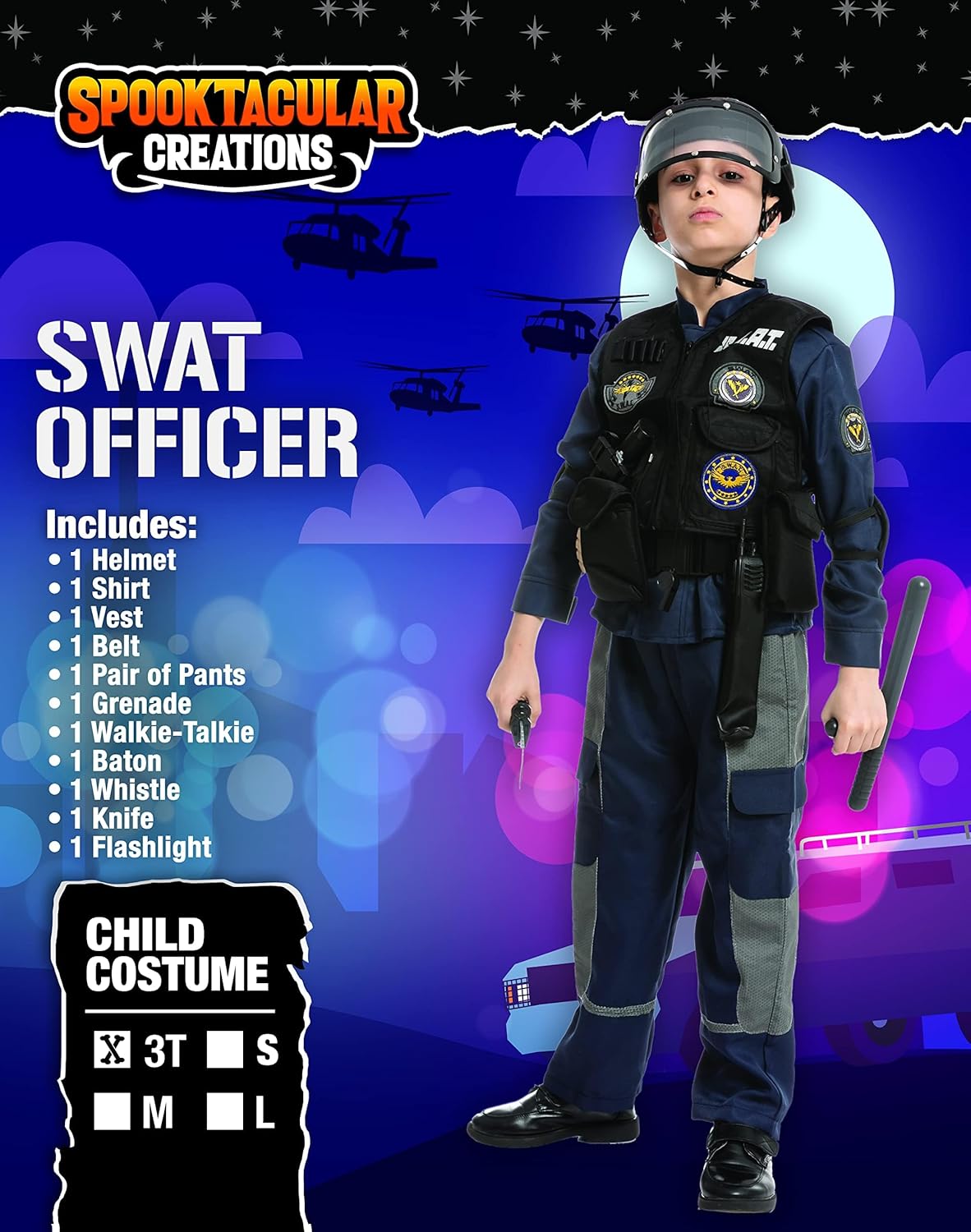 Spooktacular Creations SWAT Police Officer Costume for Boys