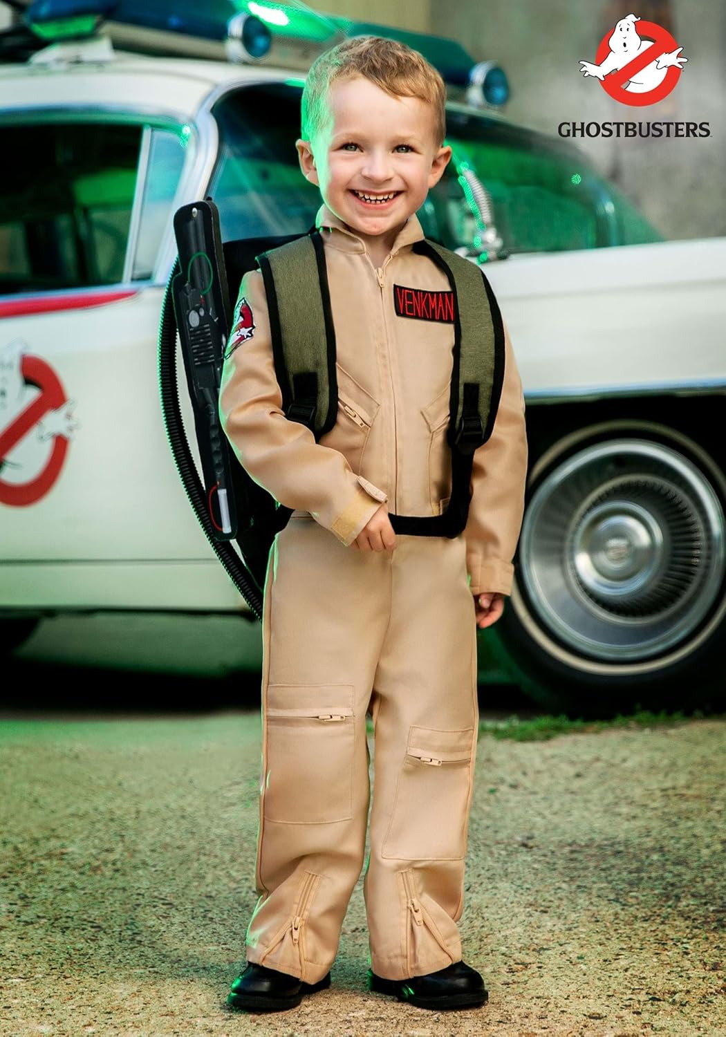 Fun Costumes Ghostbusters Jumpsuit for Toddlers with Proton Pack Backpack and Wand